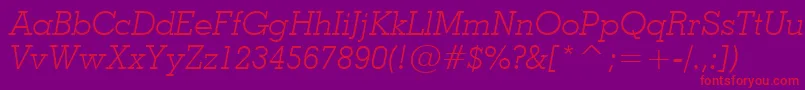 Geo703li Font – Red Fonts on Purple Background