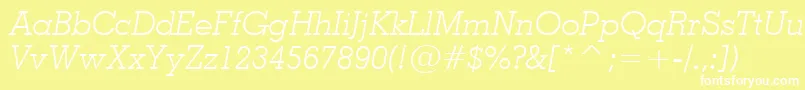 Шрифт Geo703li – белые шрифты на жёлтом фоне