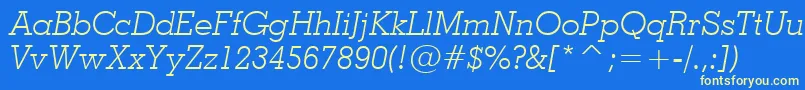 フォントGeo703li – 黄色の文字、青い背景