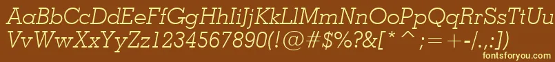 Geo703li Font – Yellow Fonts on Brown Background