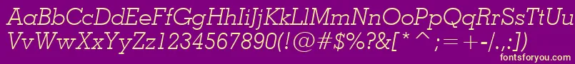 Geo703li Font – Yellow Fonts on Purple Background