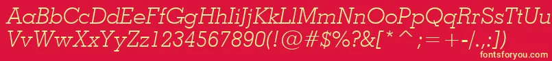 Geo703li Font – Yellow Fonts on Red Background