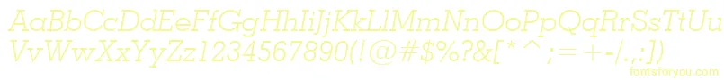 Geo703li-Schriftart – Gelbe Schriften auf weißem Hintergrund