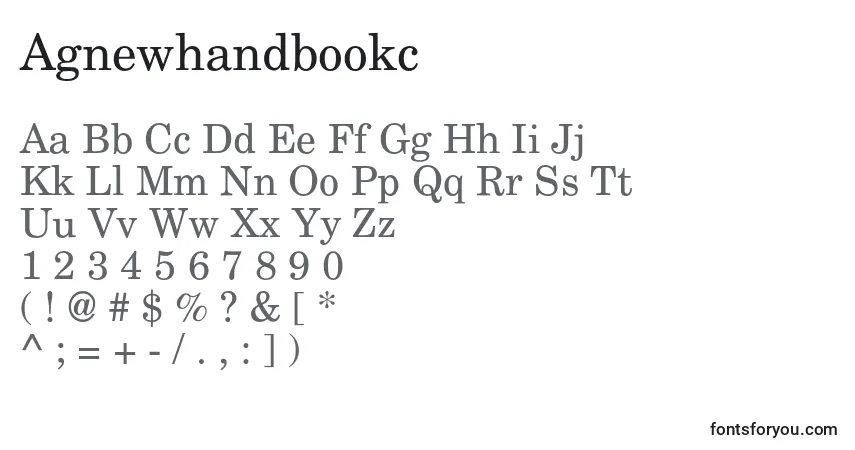Agnewhandbookc-fontti – aakkoset, numerot, erikoismerkit