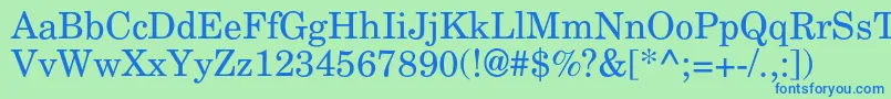 Agnewhandbookc Font – Blue Fonts on Green Background