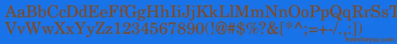 Agnewhandbookc Font – Brown Fonts on Blue Background