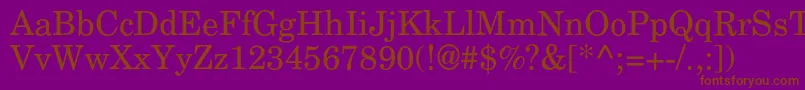 Agnewhandbookc Font – Brown Fonts on Purple Background