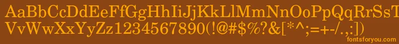 Agnewhandbookc Font – Orange Fonts on Brown Background