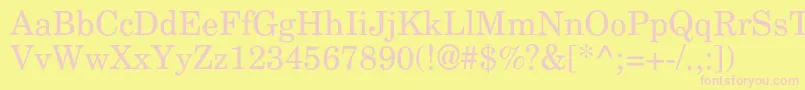 Agnewhandbookc-fontti – vaaleanpunaiset fontit keltaisella taustalla