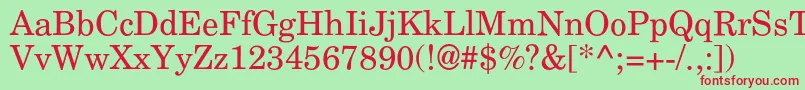 Agnewhandbookc-fontti – punaiset fontit vihreällä taustalla