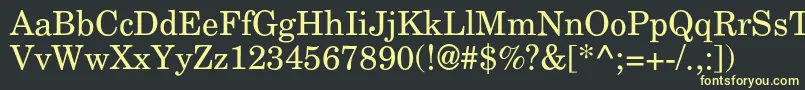 フォントAgnewhandbookc – 黒い背景に黄色の文字