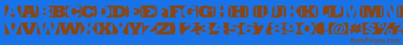 Шрифт SinrazonFreeFontDefharo – коричневые шрифты на синем фоне