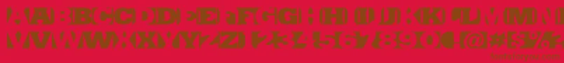SinrazonFreeFontDefharo-Schriftart – Braune Schriften auf rotem Hintergrund