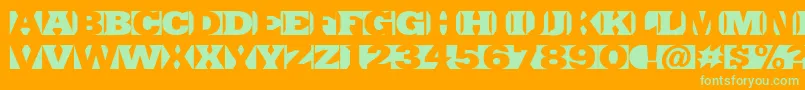 Шрифт SinrazonFreeFontDefharo – зелёные шрифты на оранжевом фоне