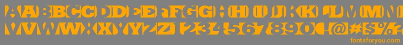 フォントSinrazonFreeFontDefharo – オレンジの文字は灰色の背景にあります。