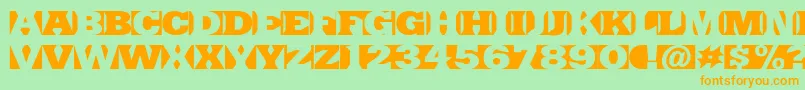 Шрифт SinrazonFreeFontDefharo – оранжевые шрифты на зелёном фоне