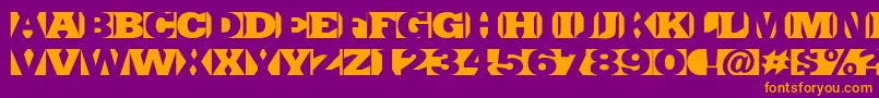 SinrazonFreeFontDefharo-fontti – oranssit fontit violetilla taustalla