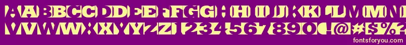 SinrazonFreeFontDefharo-Schriftart – Gelbe Schriften auf violettem Hintergrund