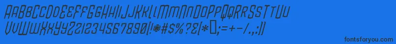Blamdbi-Schriftart – Schwarze Schriften auf blauem Hintergrund
