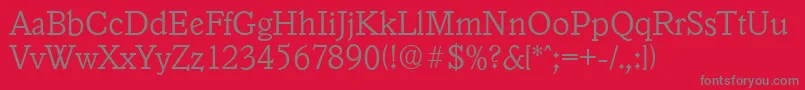 GranadaserialXlightRegular Font – Gray Fonts on Red Background