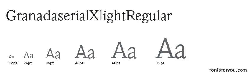 Größen der Schriftart GranadaserialXlightRegular