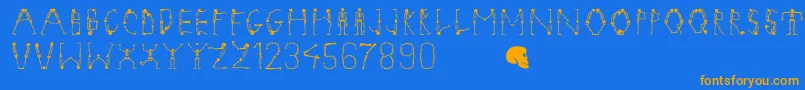 Tangomacabre Font – Orange Fonts on Blue Background