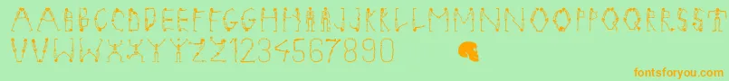 Tangomacabre Font – Orange Fonts on Green Background