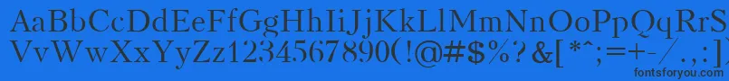 フォントKudrashovPlain.001.001 – 黒い文字の青い背景