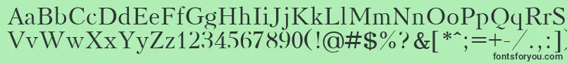 フォントKudrashovPlain.001.001 – 緑の背景に黒い文字