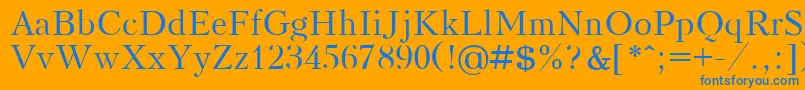 フォントKudrashovPlain.001.001 – オレンジの背景に青い文字