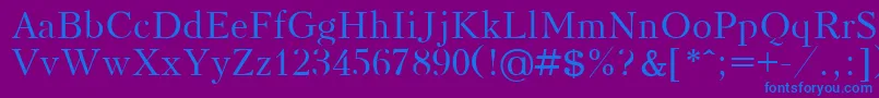 フォントKudrashovPlain.001.001 – 紫色の背景に青い文字