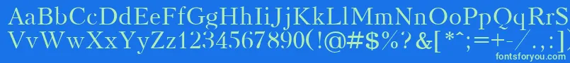 KudrashovPlain.001.001 Font – Green Fonts on Blue Background