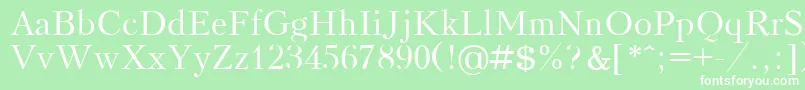 フォントKudrashovPlain.001.001 – 緑の背景に白い文字