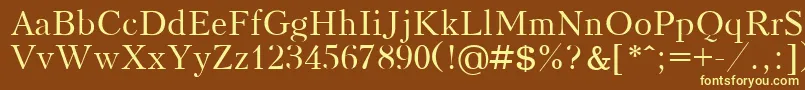 KudrashovPlain.001.001 Font – Yellow Fonts on Brown Background