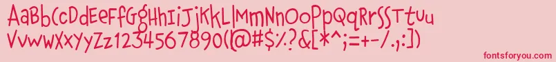 フォントPfphatfaceOndiet – ピンクの背景に赤い文字