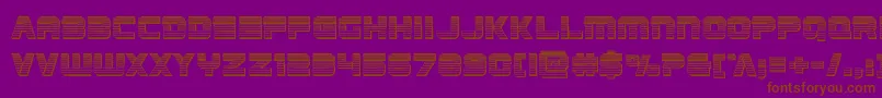 Edgeracerchrome-Schriftart – Braune Schriften auf violettem Hintergrund