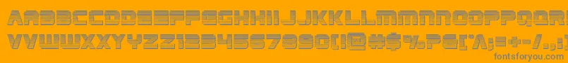 Edgeracerchrome-Schriftart – Graue Schriften auf orangefarbenem Hintergrund