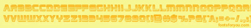 フォントEdgeracerchrome – オレンジの文字が黄色の背景にあります。