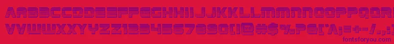Edgeracerchrome-Schriftart – Violette Schriften auf rotem Hintergrund