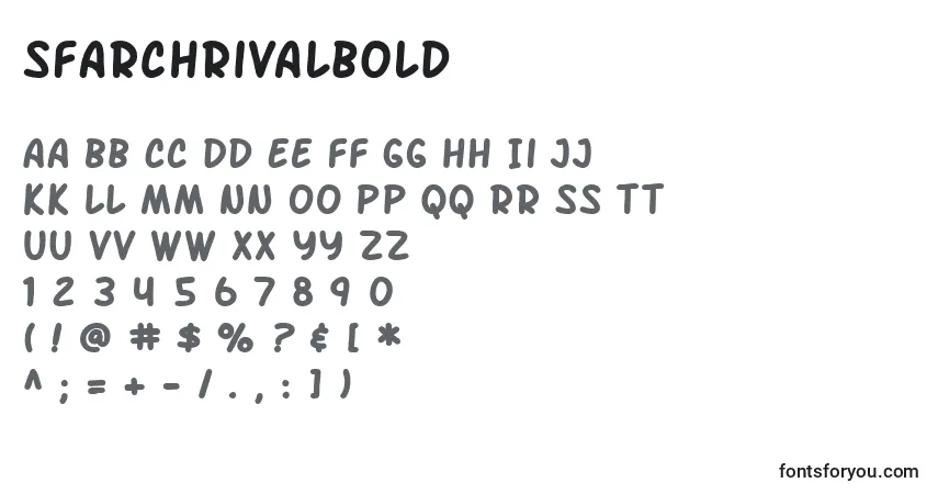 Police SfArchRivalBold - Alphabet, Chiffres, Caractères Spéciaux