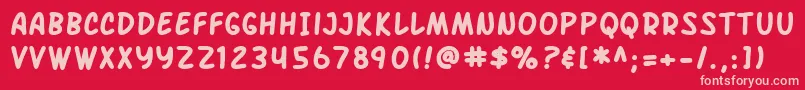 SfArchRivalBold Font – Pink Fonts on Red Background
