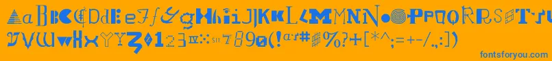 LocustRegular Font – Blue Fonts on Orange Background