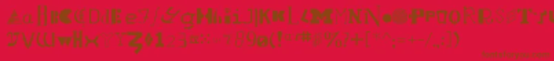 LocustRegular Font – Brown Fonts on Red Background
