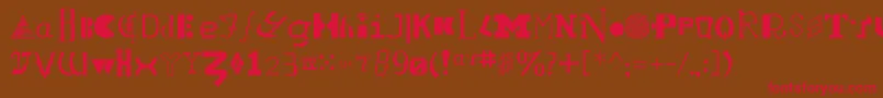 LocustRegular Font – Red Fonts on Brown Background