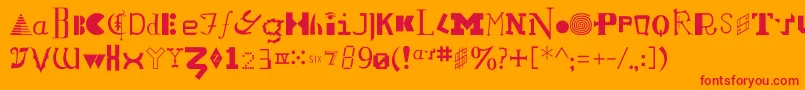 LocustRegular Font – Red Fonts on Orange Background