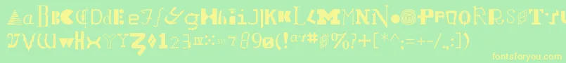 Fonte LocustRegular – fontes amarelas em um fundo verde