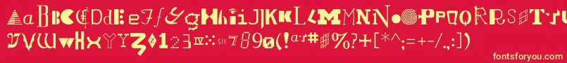 LocustRegular Font – Yellow Fonts on Red Background