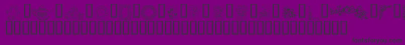 KrCountryFlowers Font – Black Fonts on Purple Background