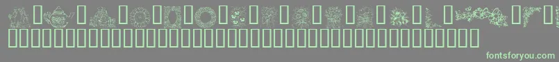 Czcionka KrCountryFlowers – zielone czcionki na szarym tle