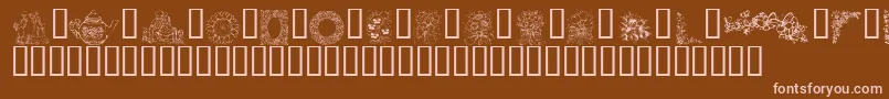 Шрифт KrCountryFlowers – розовые шрифты на коричневом фоне